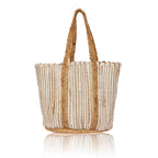 Chloe & Lex - Cotton Jute Natural White Tote