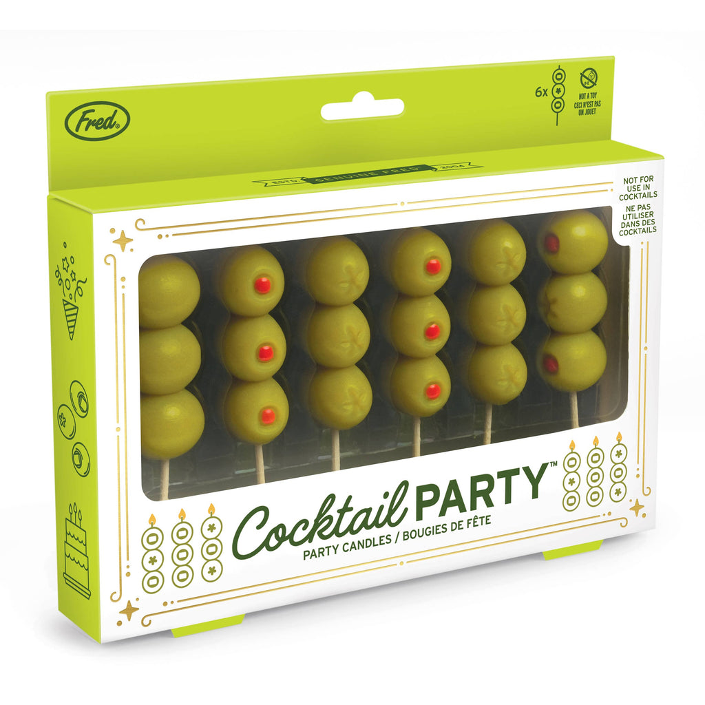 Fred & Friends - COCKTAIL PARTY Olive Candles - Set of 6