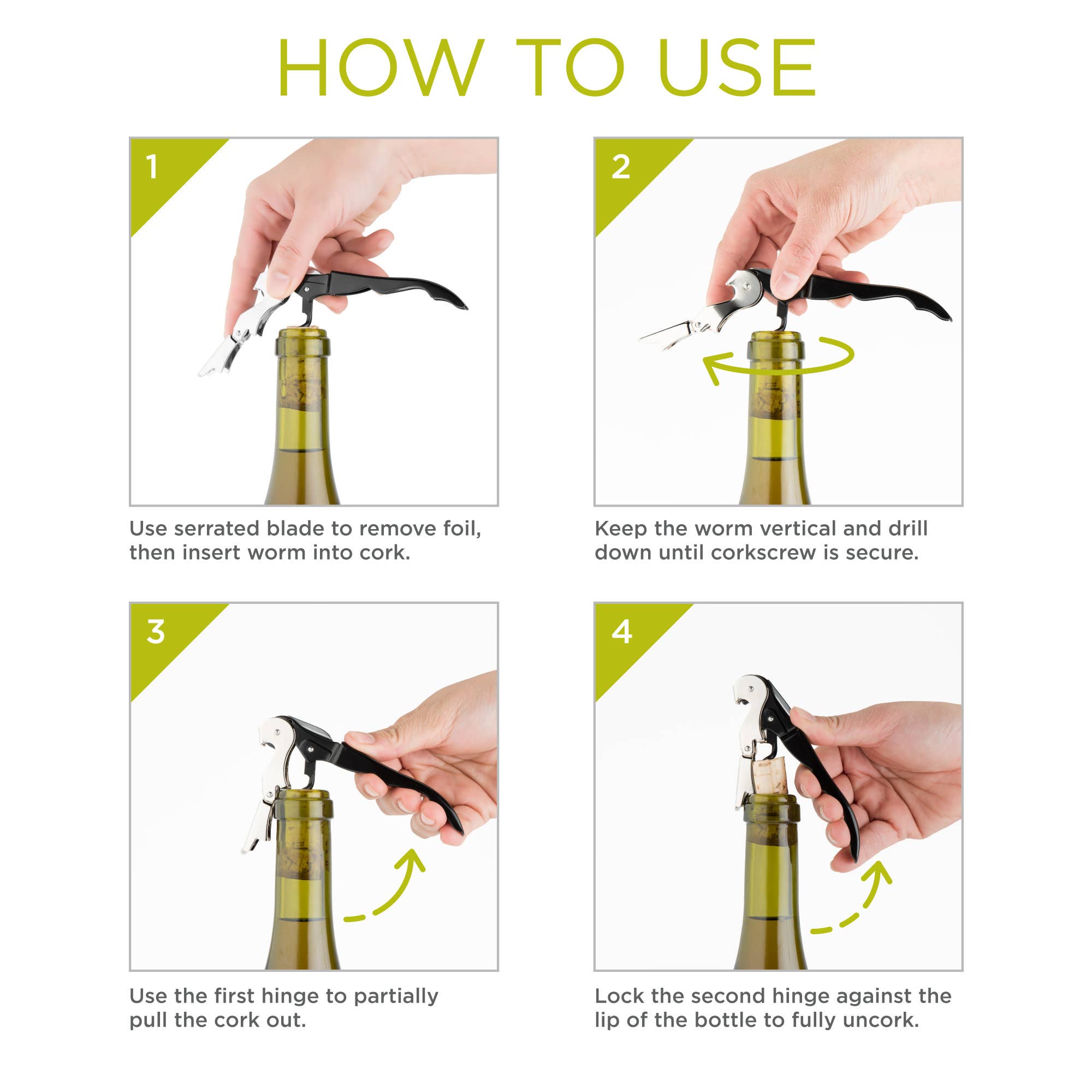 TRUE - Truetap Double-Hinged Corkscrew - ASST COLORS