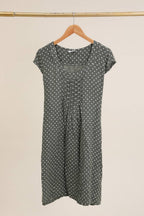 la maison des fibres naturelles - Polka dot patterned linen dress 9109 100% linen