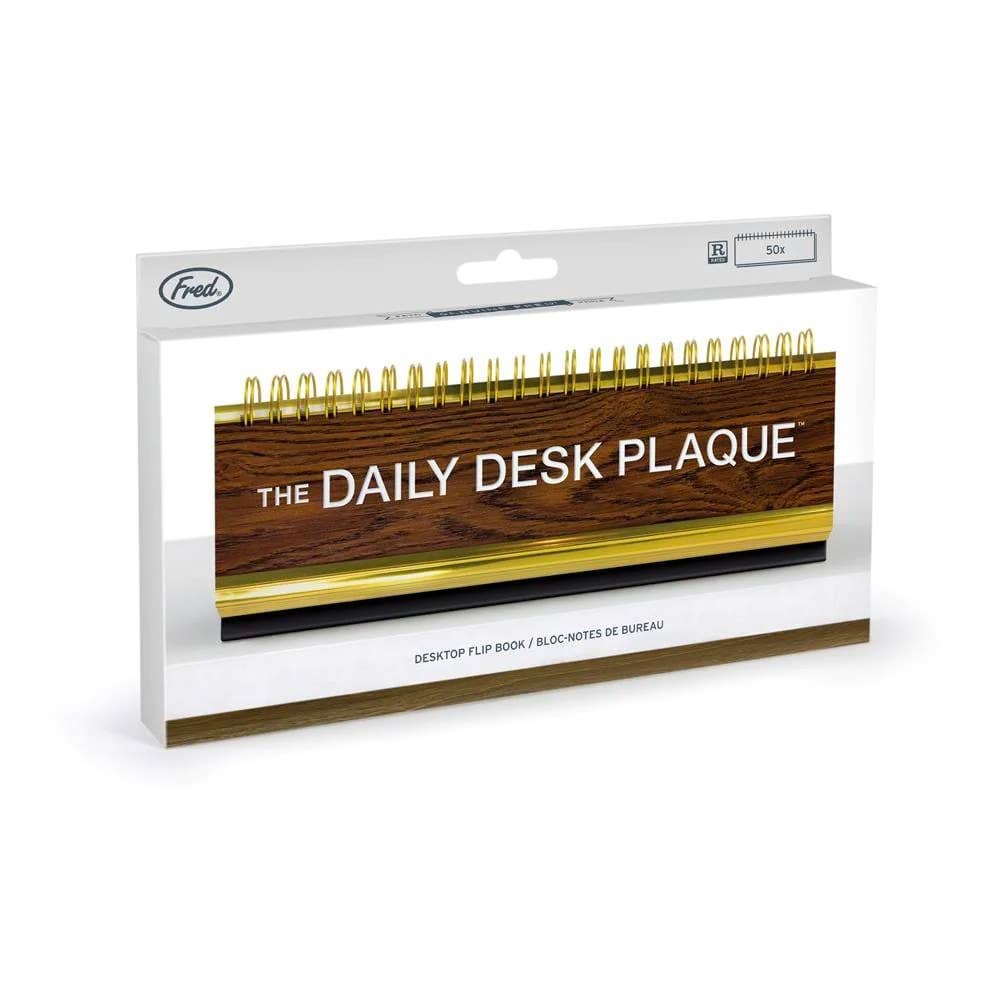 Fred & Friends - Daily Desk Plaque - Desktop Flip Book - 50 Fun Phrases