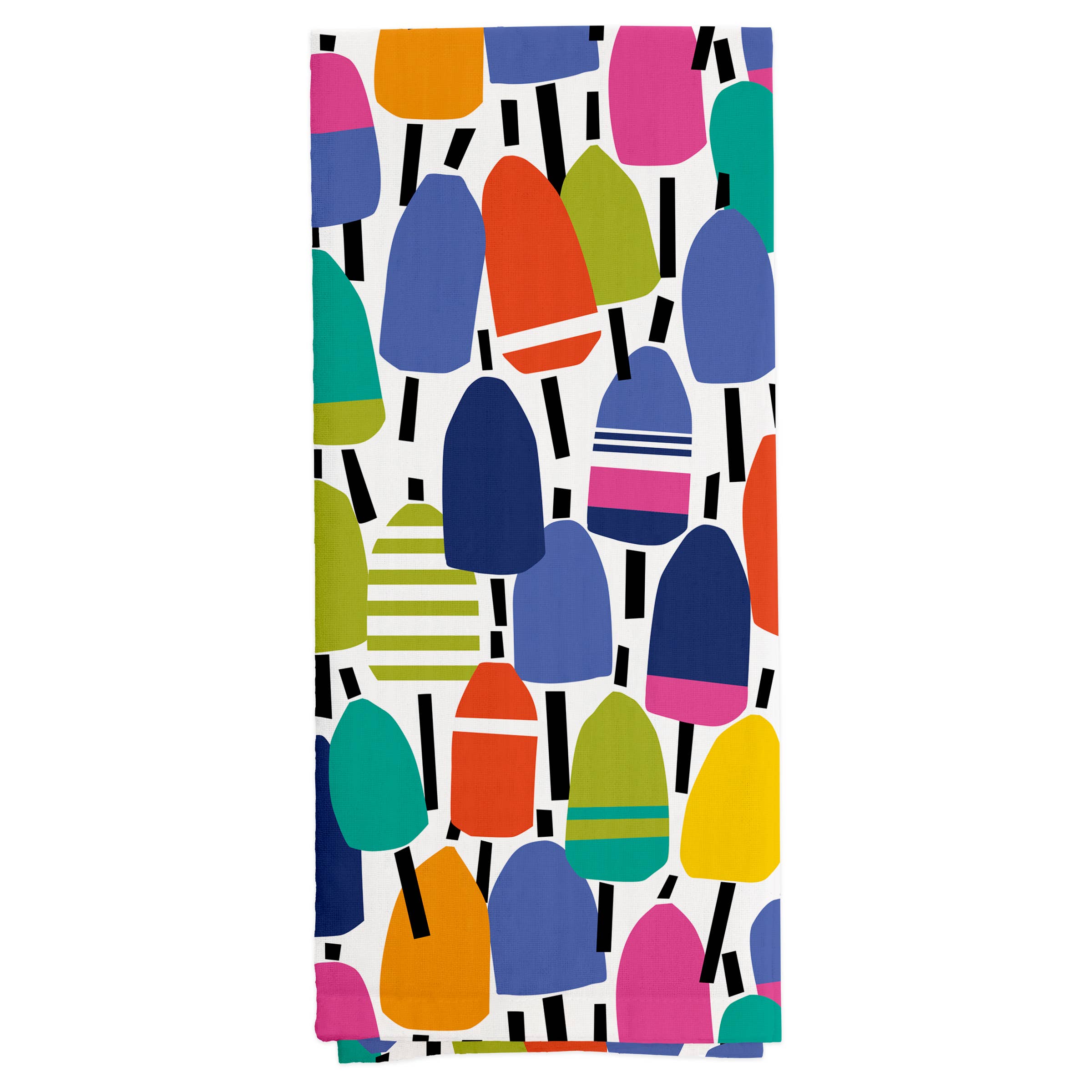 Boston International - Colorful Buoys 28" Cotton Tea Towels