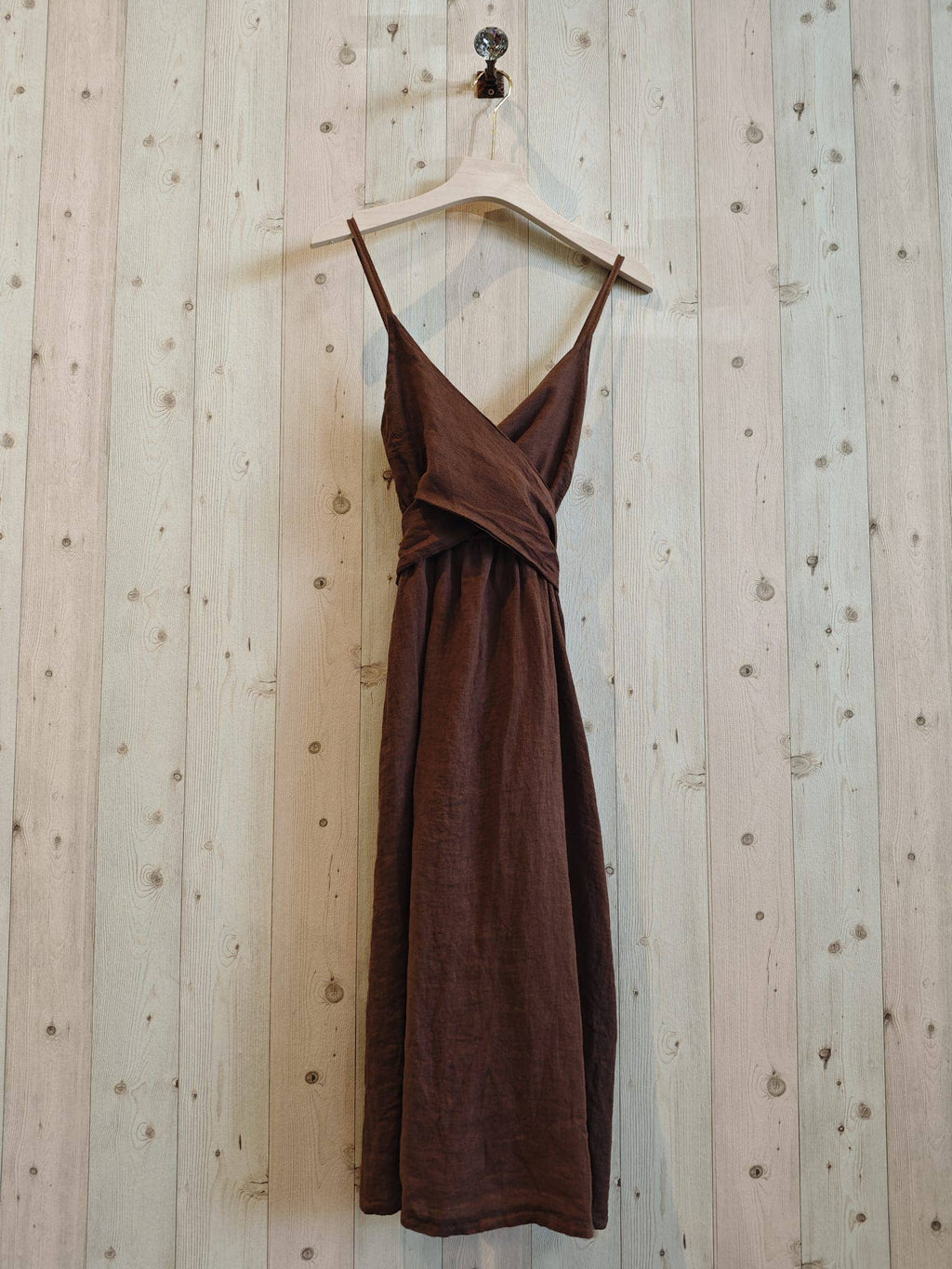 Linen & More - REF 25811 DRESS WITH CROSSED BOW 100% LINEN