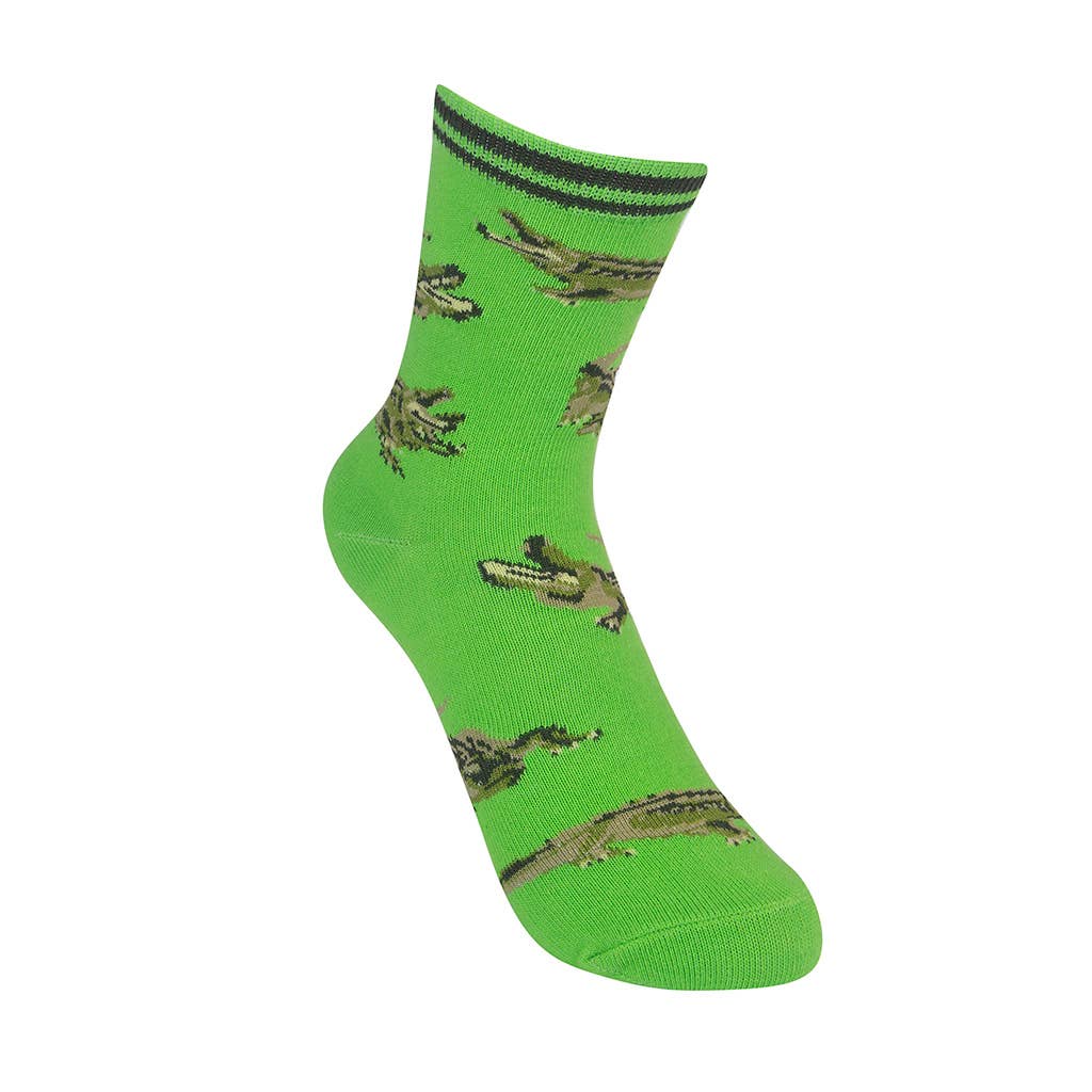 Funatic - About Face Designs - Nice Enough Merch Co - Alligator Kid's Socks - Closeout | Funatic