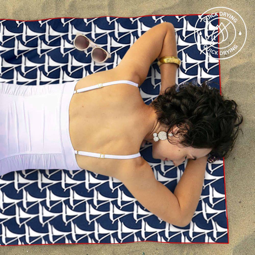 rockflowerpaper - SAILBOATS Reversible Beach Towel