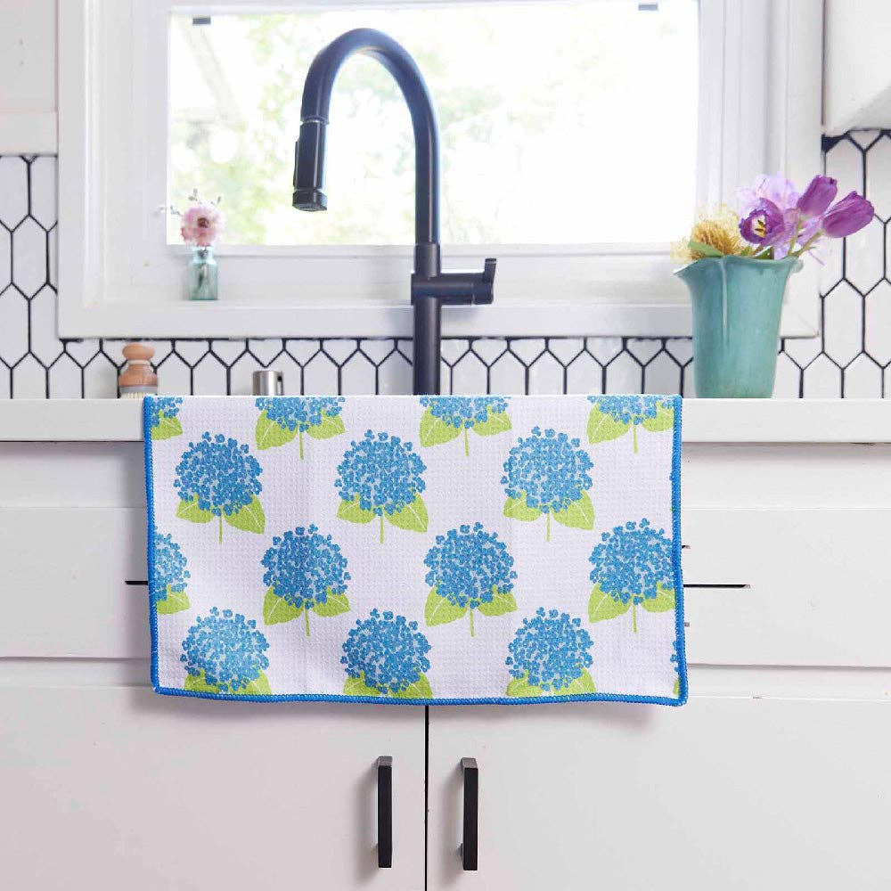 rockflowerpaper - HYDRANGEA BLUE blu Kitchen Tea Towel