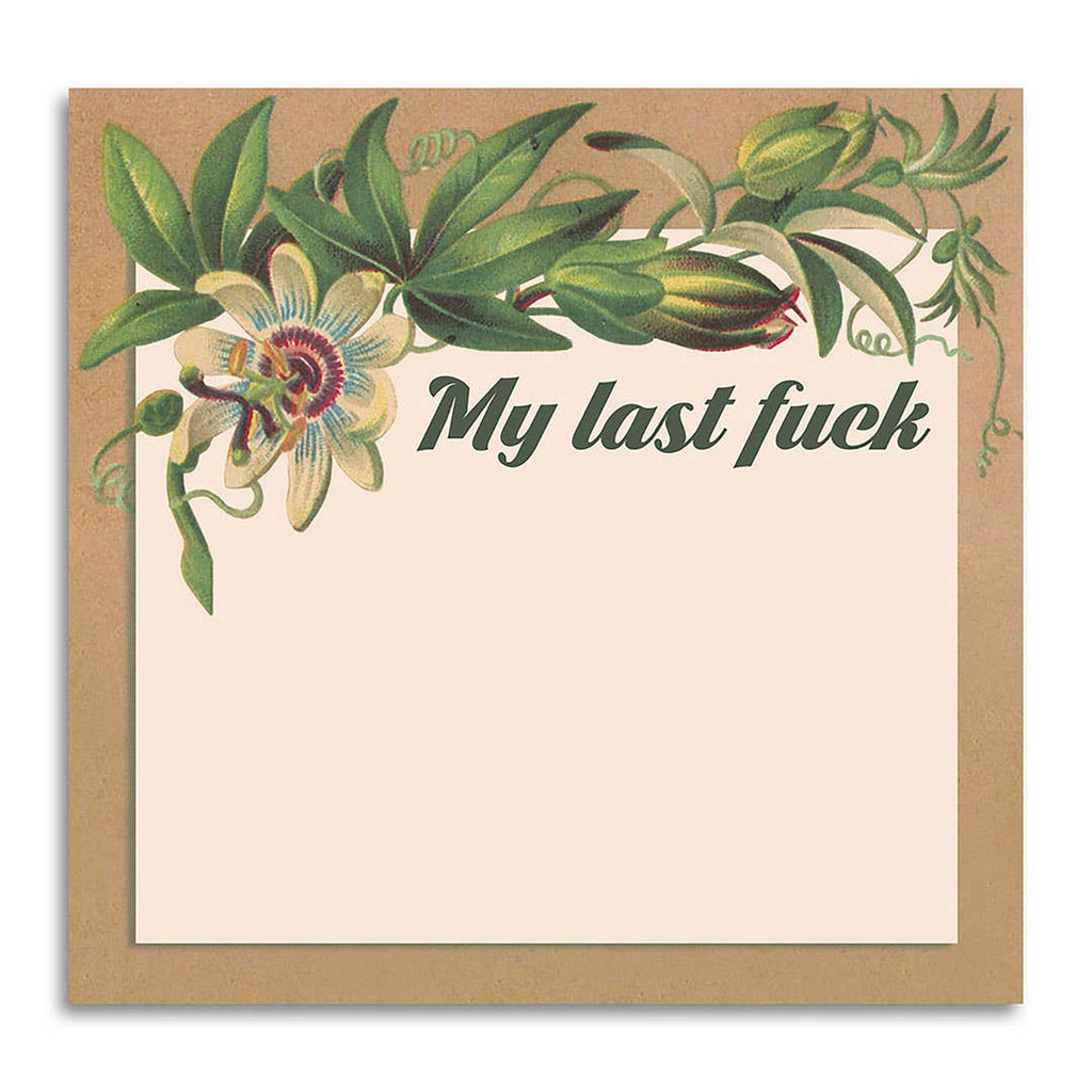 Bad Betty Greeting Co. - My Last Fuck - Funny Sarcastic Sticky Note Pad