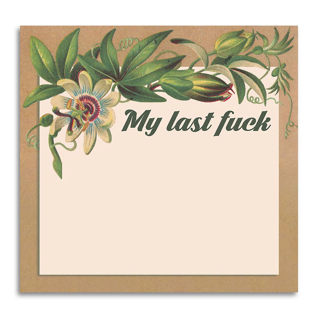 Bad Betty Greeting Co. - My Last Fuck - Funny Sarcastic Sticky Note Pad