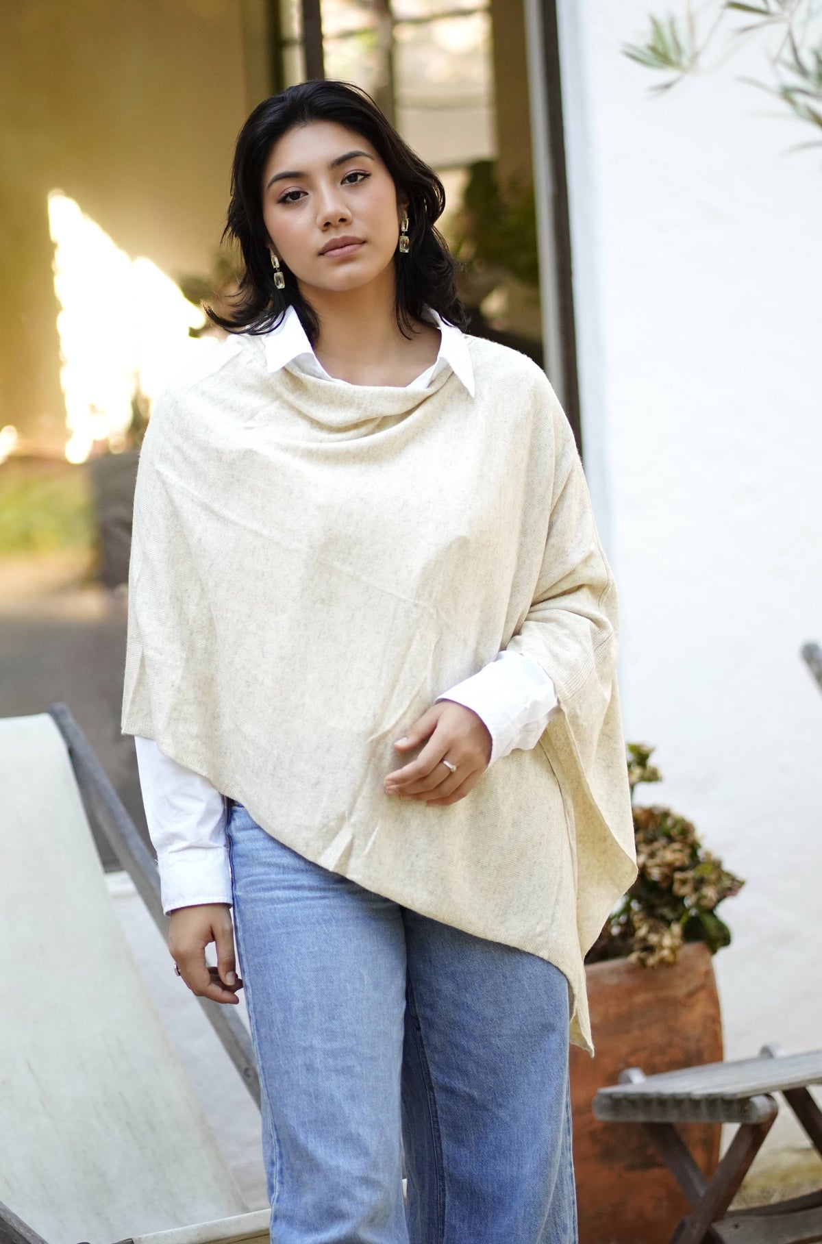 Dolma - Cashmere Poncho Oatmeal 