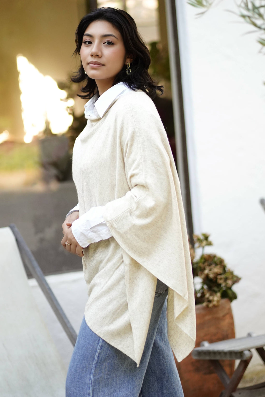 Dolma - Cashmere Poncho Oatmeal 