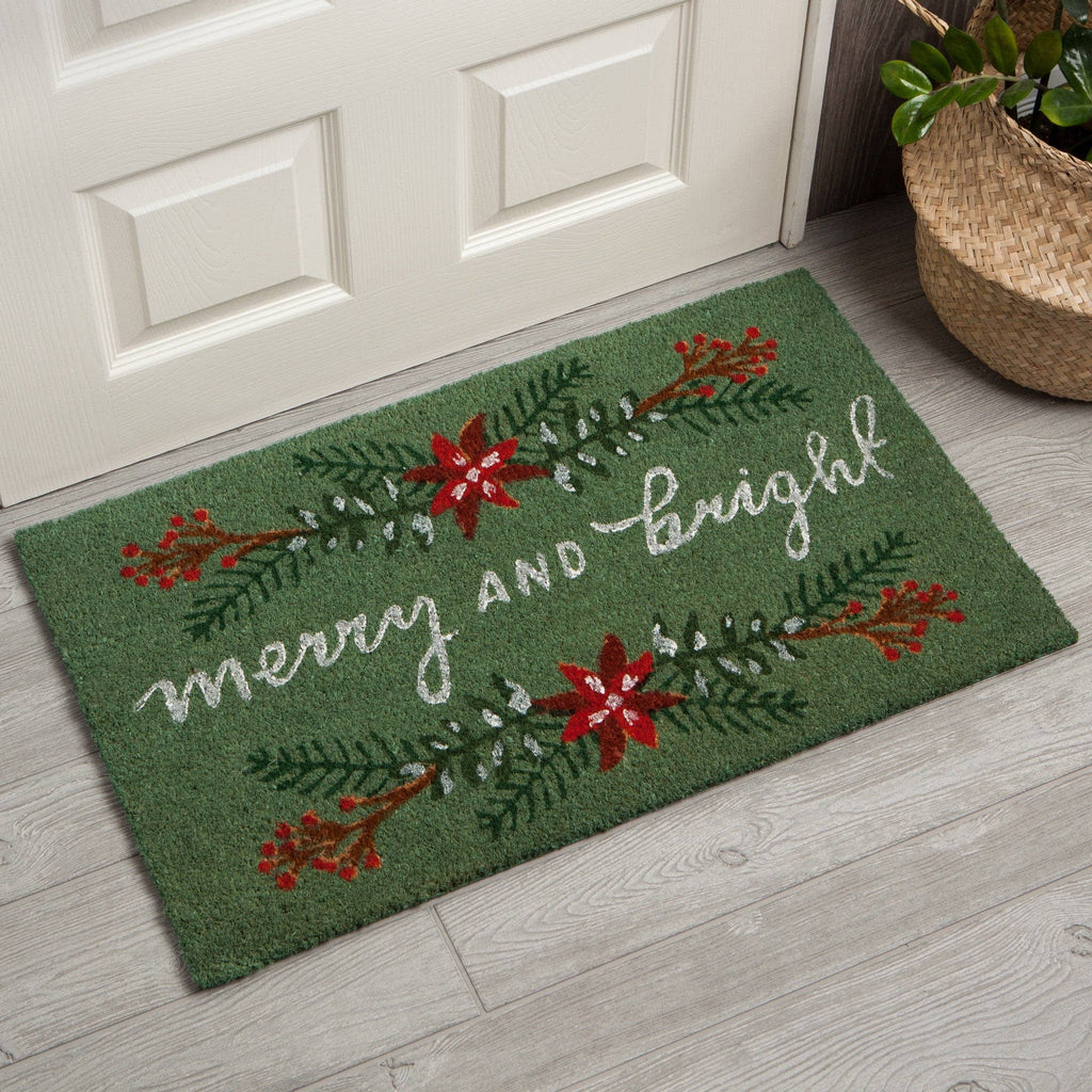 Now Designs by Danica - Poinsettia Christmas Coir Fiber Doormat