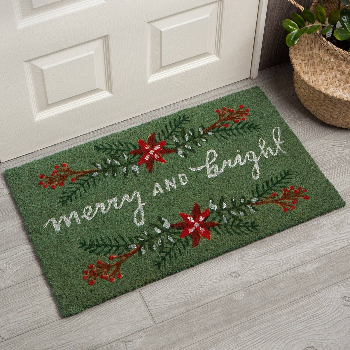 Now Designs by Danica - Poinsettia Christmas Coir Fiber Doormat