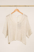la maison des fibres naturelles - Cotton knit sweater 1916 100% LINEN