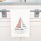 Cottage Shore - Sailing Serenity - Beaufort, NC Cotton Tea Towel