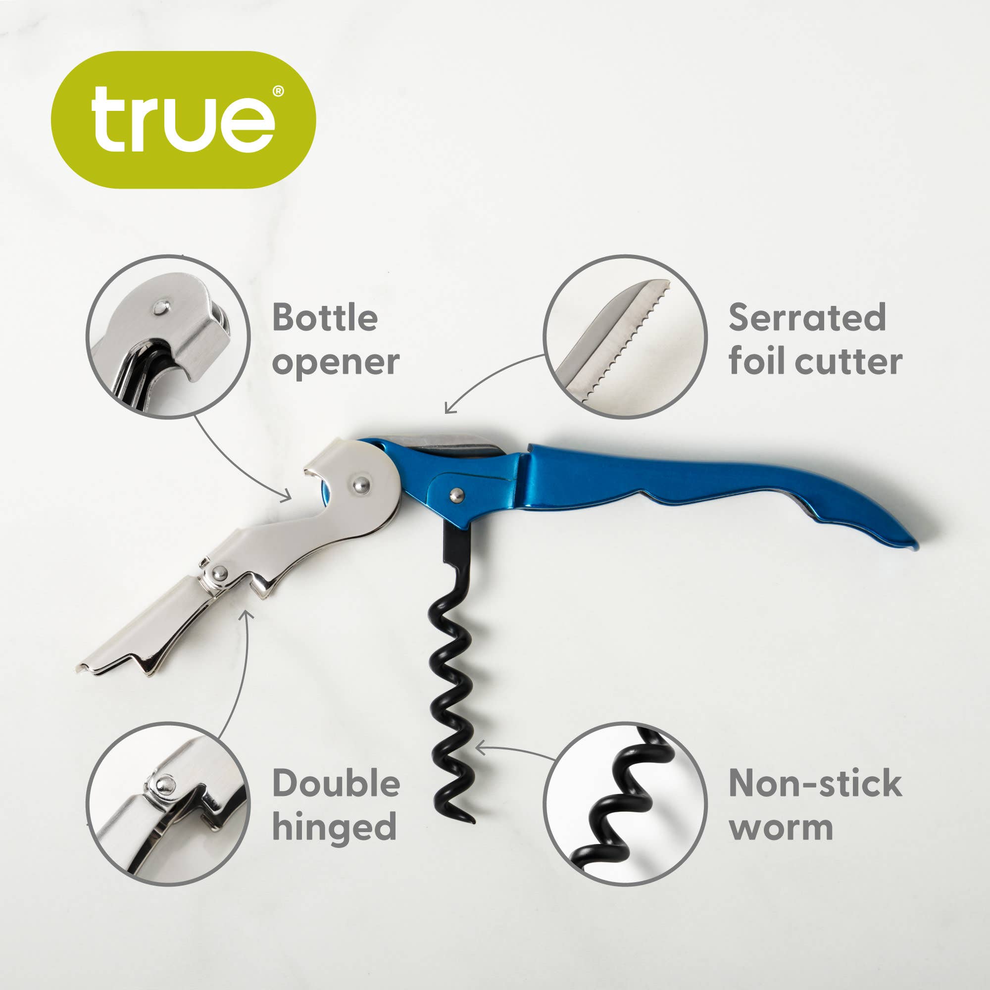 TRUE - Truetap Double-Hinged Corkscrew - ASST COLORS