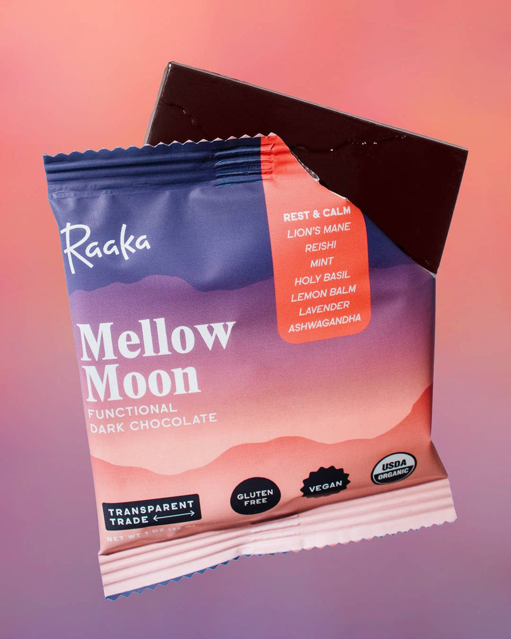 Raaka Chocolate - Mellow Moon Functional Dark Chocolate Bar